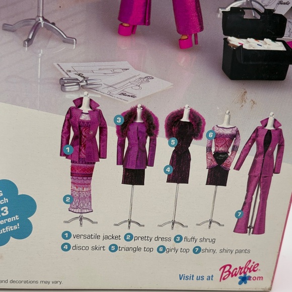 Barbie Doll Lots of Clothes Fashion Designer metallic Pink Ensemble shiny pants - Picture 8 of 12